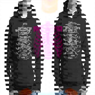 Halloween Pastel Pink Skeleton Rib Cage Hoodie - Thegiftio