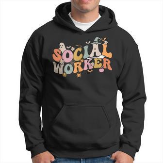 Halloween Social Worker Spooky Ghost Spooky Season Hoodie - Thegiftio UK