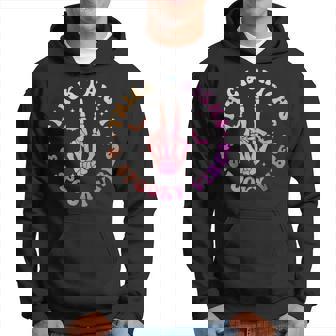 Halooween Tie Dye Thick Thighs Spooky Vibes Skeleton Hand Hoodie - Monsterry