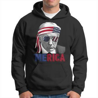 Happy 4Th Of July 'Merica Trump American Flag Usa Hoodie - Monsterry AU