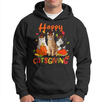 Happy Catsgiving Thanksgiving Kitten Cat Wears Pilgrim Hat Hoodie - Thegiftio UK