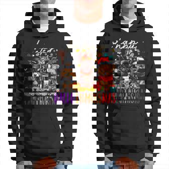 Happy Hallothanksmas Dogs Halloween Thanksgiving Christmas Hoodie - Thegiftio UK
