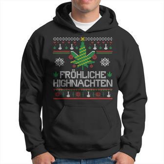 Happy Highnachten Ugly Christmas Hemp Marijuana Kapuzenpullover - Geschenkecke