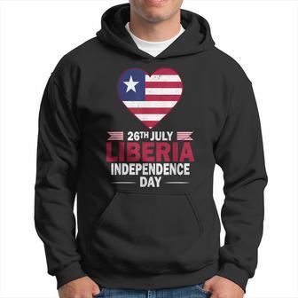 Happy Liberia Independence Day Liberia Liberian Flag Heart Hoodie - Thegiftio UK