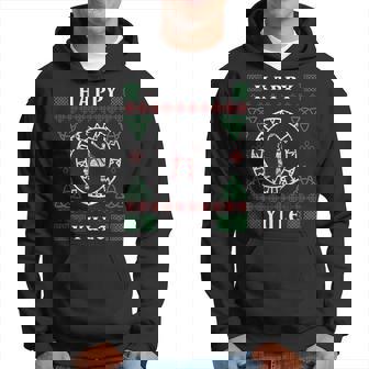 Happy Yule Pagan Wicca Ugly Christmas Sweater Hoodie | Mazezy