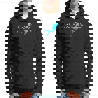 Heartbeat Scuba Diving Diver Underwater Dive Deep-Sea Swim Hoodie - Monsterry