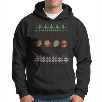 Hedgehogs Lover Merry Christmas Ugly Xmas Sweater Hoodie - Thegiftio UK