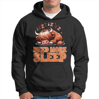 Highland Cow Need More Sleep Cow Lover Hoodie - Thegiftio UK