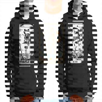 The Hiker Skeleton Tarot Card Hoodie | Mazezy