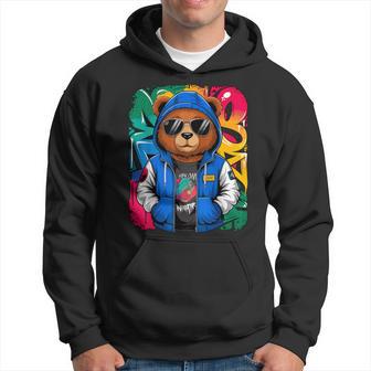 Hip Hop Teddy Bear With Sunglasses Rap Music Hoodie - Thegiftio UK