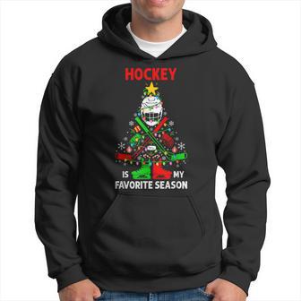 Hockey Is My Favorite Season Christmas Tree Equipment Player Hoodie - Thegiftio UK