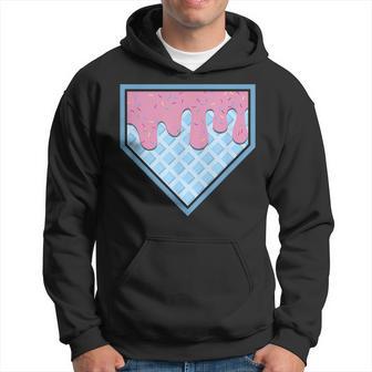 Home Plate Drip Ice Cream Softball & Baseball Hoodie - Thegiftio UK