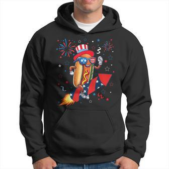 Hotdog 4Th Of July Patriotic Rocket And Fireworks Usa Flag Hoodie - Monsterry