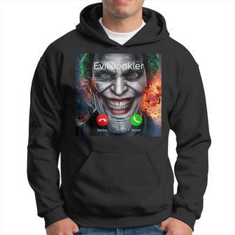 Humor Horror Incoming Call From Evil Jonkler Halloween Hoodie - Thegiftio UK