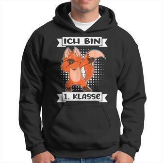 Ich Bin 1 Klasse Einschulung Junge Fuchs Schulanfang Schulan Kapuzenpullover - Geschenkecke