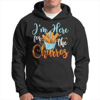 Ich Bin Hier Für Die Churros Liebt Nachtisch Mexikanisches Essen Churros Kapuzenpullover - Geschenkecke