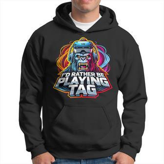 I'd Rather Be Playing Gorilla Vr Monkey Tag Hoodie - Thegiftio UK