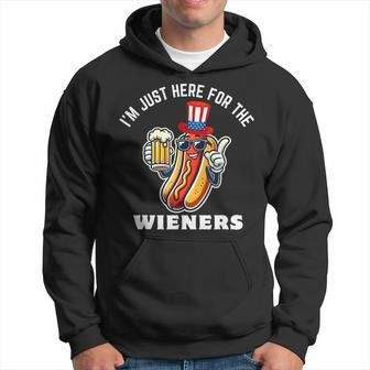 I'm Just Here For The Wieners 4Th Of July Hot Dog Lover Hoodie - Monsterry AU