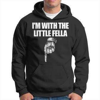 I'm With The Little Fella Pointing Down Men's Embarrassing Hoodie - Thegiftio UK