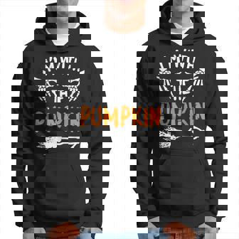 I'm With Pumpkin Halloween Costume Couples Matching Hoodie - Thegiftio UK