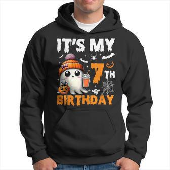 It's My 7Th Birthday 7 Years Old Ghost Pumpkin Halloween Hoodie - Thegiftio UK