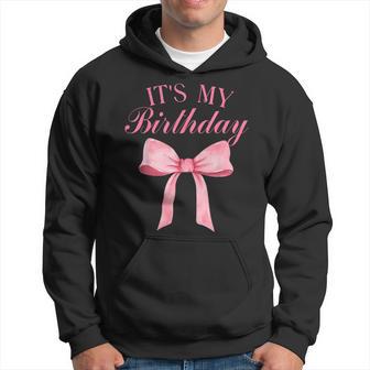 It's My Birthday Coquette Aesthetic Trendy Pink Bow Hoodie - Thegiftio UK