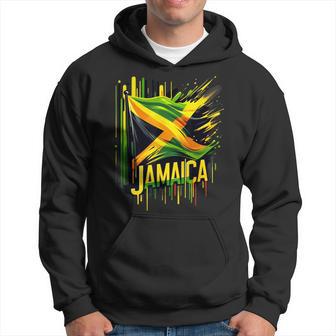 Jamaican Flag Retro Vintage Sport Watercolors Jamaica Hoodie - Thegiftio UK
