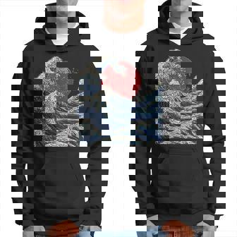 Japanese Ocean Wave Sunrise Vintage Hoodie - Monsterry