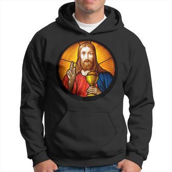 Jesus Holding Mass Last Supper Eucharist Holy Communion Hoodie - Monsterry UK