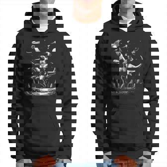Jesus Riding Dinosaur Ufo Hoodie - Thegiftio