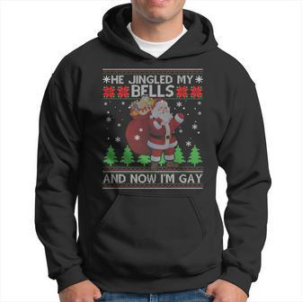 He Jingled My Bells And Now I'm Gay Ugly Christmas Sweater Hoodie - Thegiftio UK