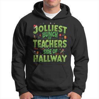 Jolliest Bunch Of Teachers This Side Of The Hallway Xmas Fun Hoodie - Thegiftio UK
