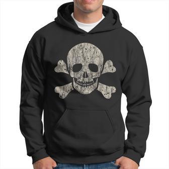 Jolly Roger Distressed Skull And Crossbones Pirate Hoodie - Thegiftio UK