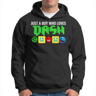 Just A Boy Who Loves Dash Video Game Geometry Hoodie - Thegiftio UK