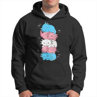 Kawaii Axolotl Heap Transgender Pride Flag Trans Lgbtq Kapuzenpullover - Geschenkecke