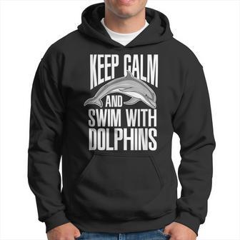 Keep Calm And Swim With Dolphins Cute Dolphin Hoodie - Thegiftio UK