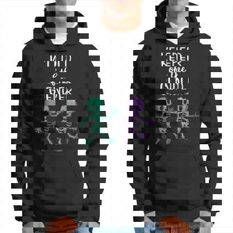 Keeper Of The Gender Halloween Skeleton Pregnancy Reveal Hoodie - Seseable
