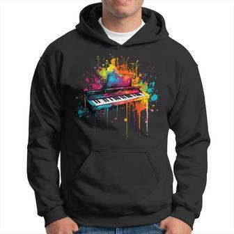 Keyboard Instrument On Colorful Painted Keyboard Hoodie - Thegiftio UK