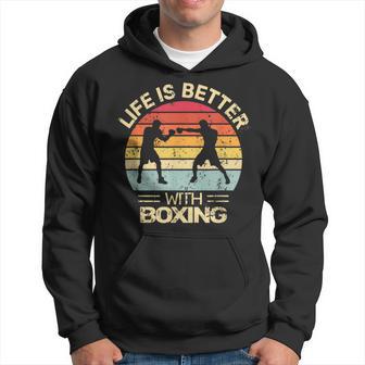 Kickboxing Life Is Better With Boxing Boxer Retro Kapuzenpullover - Geschenkecke