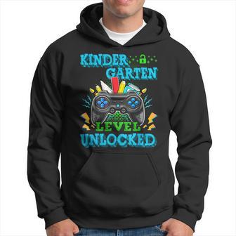Kindergarten Level Unlocked Gamer First Day Of School Boys Hoodie - Thegiftio UK