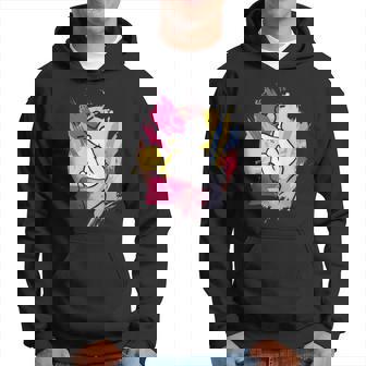 Korean Heart Fingers Paint Brush K-Pop Heart Hand Sign Hoodie - Monsterry
