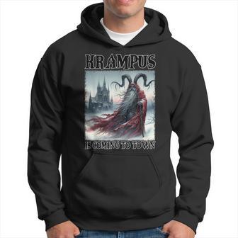 Krampus Is Coming To Town Christmas Horror Holiday Xmas Hoodie - Thegiftio UK