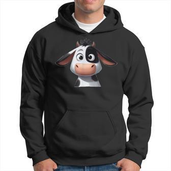 Kuh Lustig Süß Niedlich Comic Cartoon Kühe Tiere Kapuzenpullover - Geschenkecke