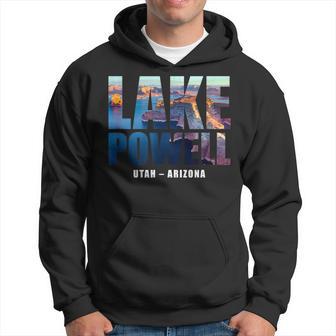Lake Powell Landscape Inside Bold Letters Travel Souvenir Hoodie - Thegiftio UK