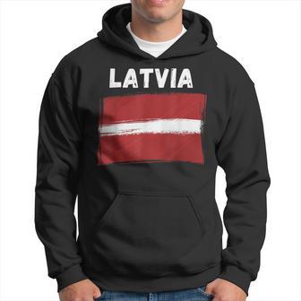 Latvia Flag Holiday Vintage Grunge Latvian Flag Hoodie - Thegiftio UK