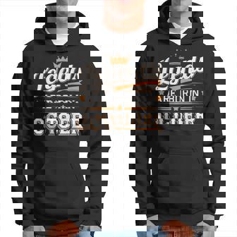 Legends Are Born October Crown And Stars Birthday Hoodie | Seseable UK