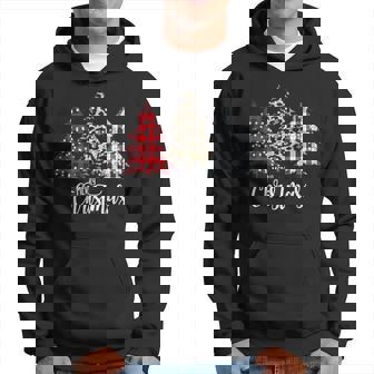 Leopard And Buffalo Plaid Vintage Country Christmas Tree Hoodie - Monsterry