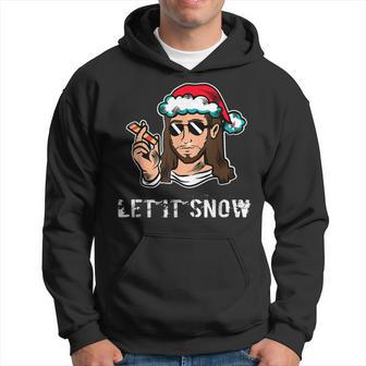 Let It Snow Cocaine Idea Jesus Ugly Xmas Sweater Hoodie - Thegiftio UK