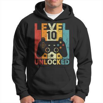Level 10 Unlocked Gaming Controller 10 Birthday Boy Gamer Hoodie - Thegiftio UK