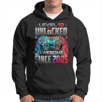 Level 19 Unlocked Awesome Since 2005 19Th Birthday Gaming Hoodie - Thegiftio UK